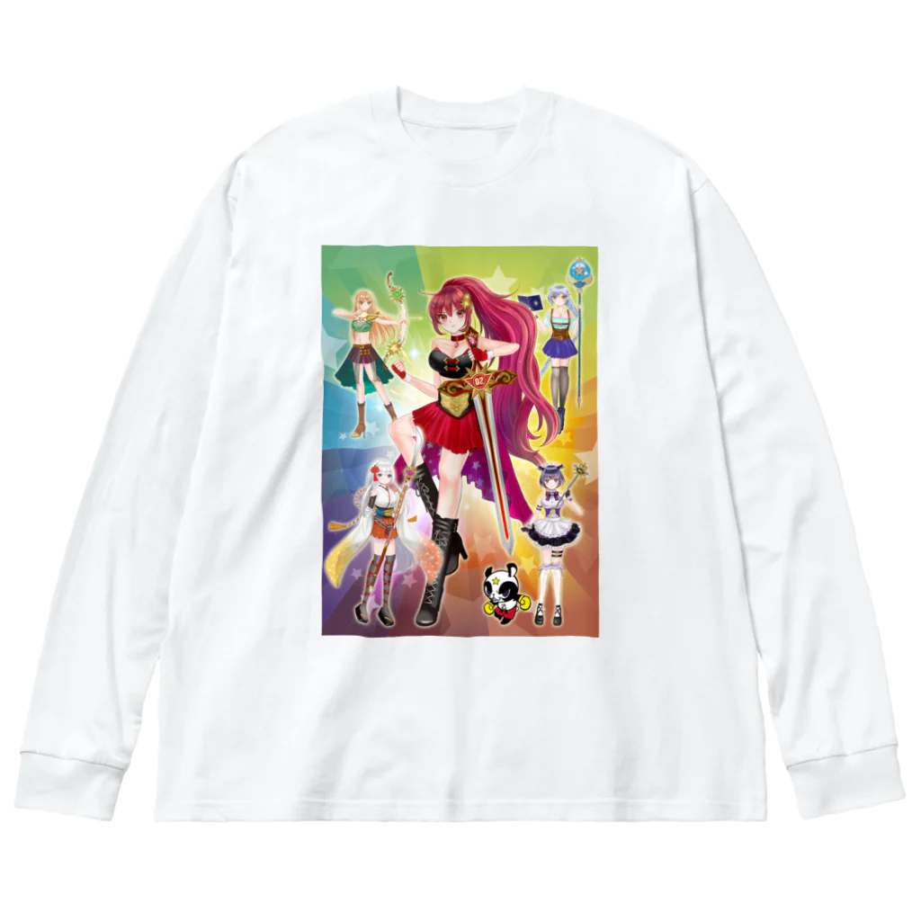 Milk☆Dipperのガールズファイター！ミルクディッパー☆02☆Otome ビッグシルエットロングスリーブTシャツ