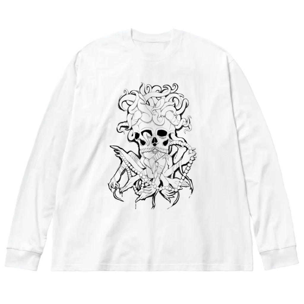 雑貨屋猫蟲のskull hands ビッグシルエットロングスリーブTシャツ