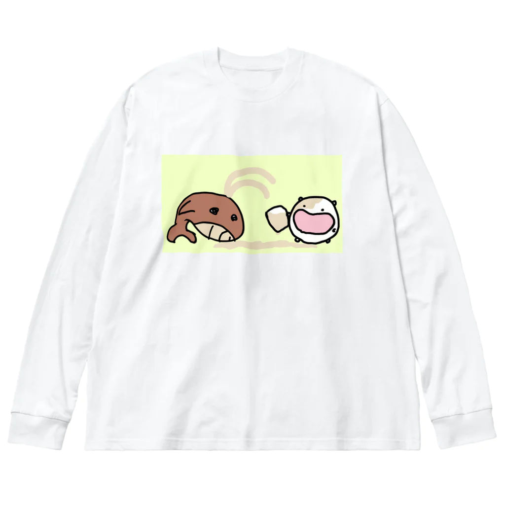 ダイナマイト87ねこ大商会のくじらミルクティーL寸１つ下さいなねこです Big Long Sleeve T-Shirt