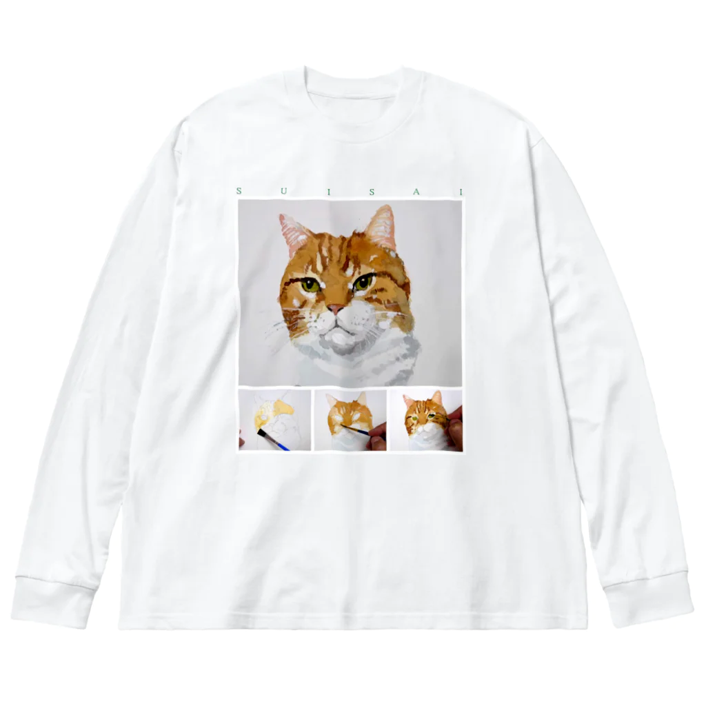 源内コンセプションの【水彩】 ねこ ビッグシルエットロングスリーブTシャツ