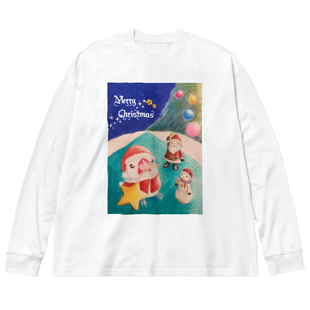 文鳥さんと仲間たちのクリスマスのおてつだいB Big Long Sleeve T-Shirt