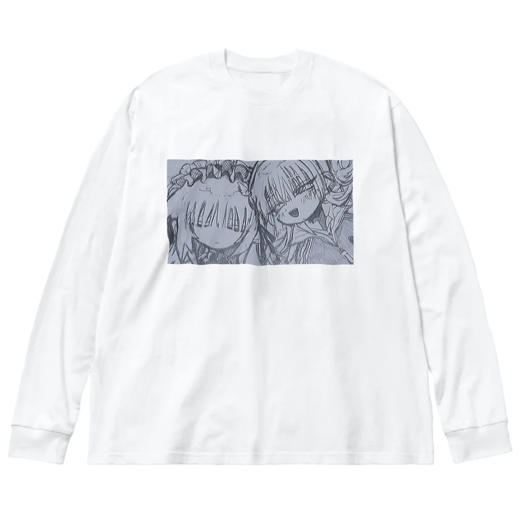 とどのつまりの孤独死、線画 Big Long Sleeve T-Shirt