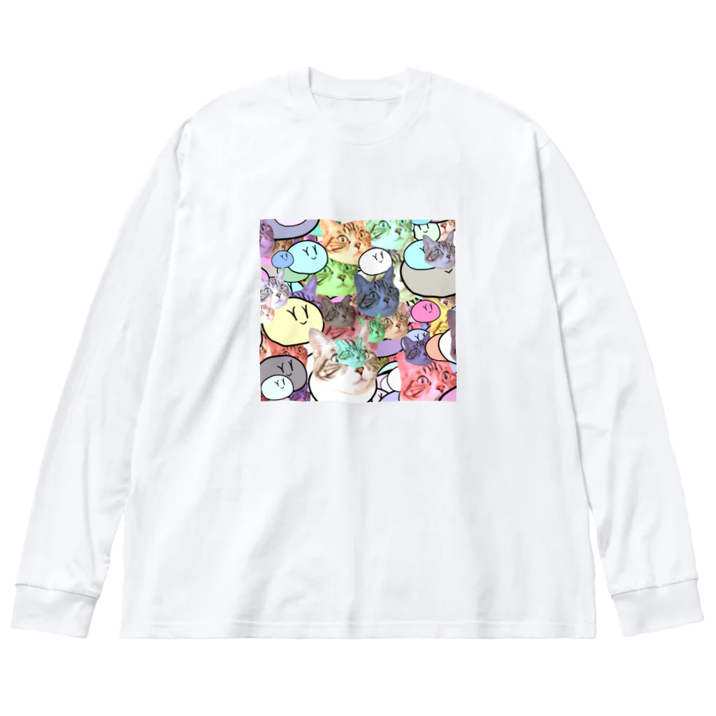 みぃそんのサイケなにゃんこと丸い何か Big Long Sleeve T-Shirt