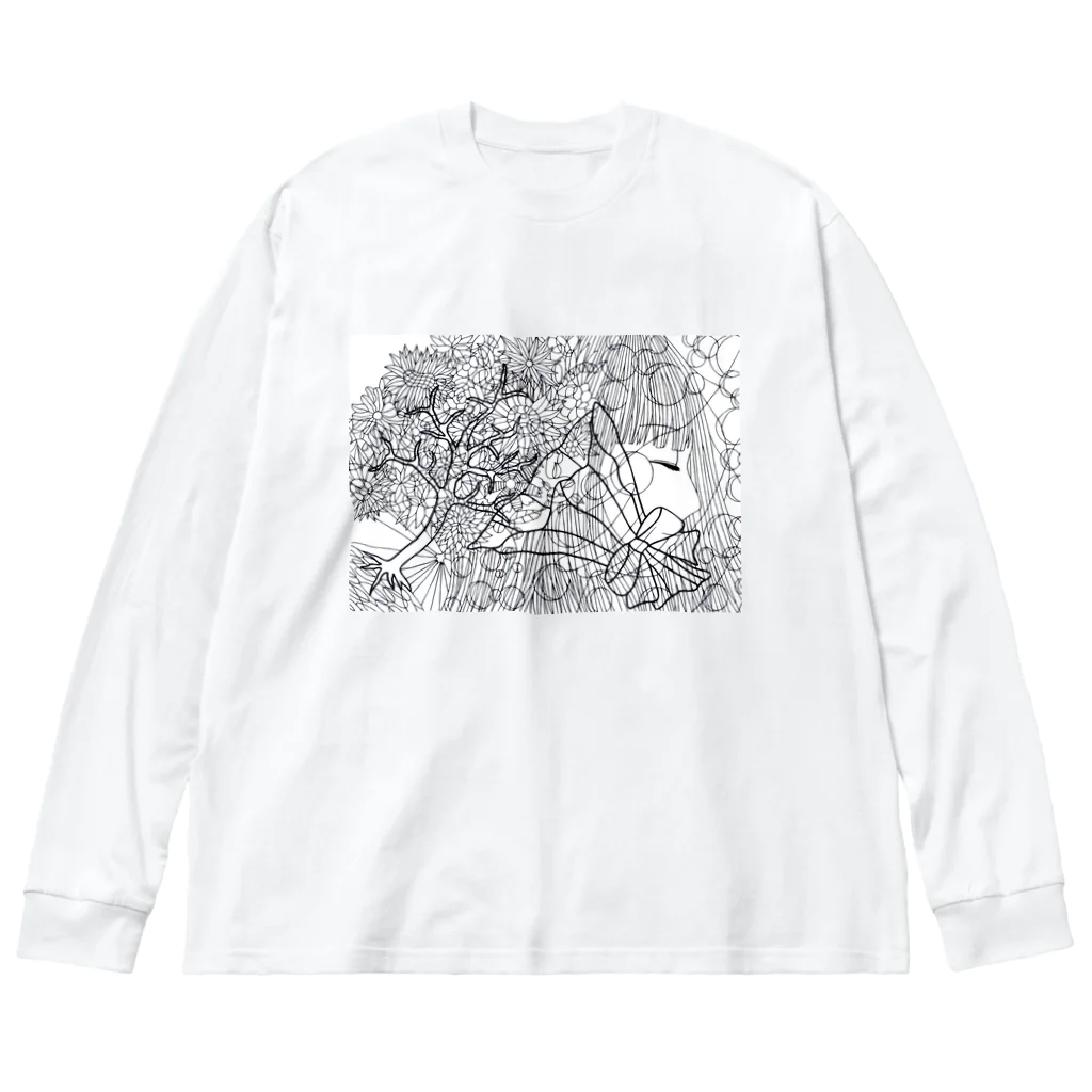 FANTASY PAPERARTの花束をキミに贈ろう ビッグシルエットロングスリーブTシャツ