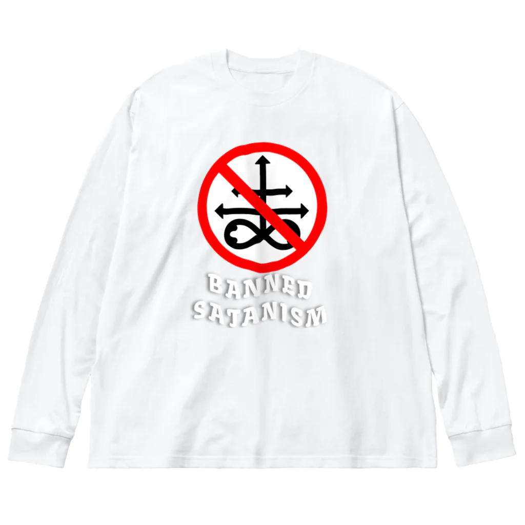 HachijuhachiのBanned Satanism RED ビッグシルエットロングスリーブTシャツ