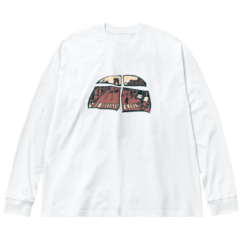 shuunomoのAv.des Champs-Elysees 75008 Big Long Sleeve T-Shirt