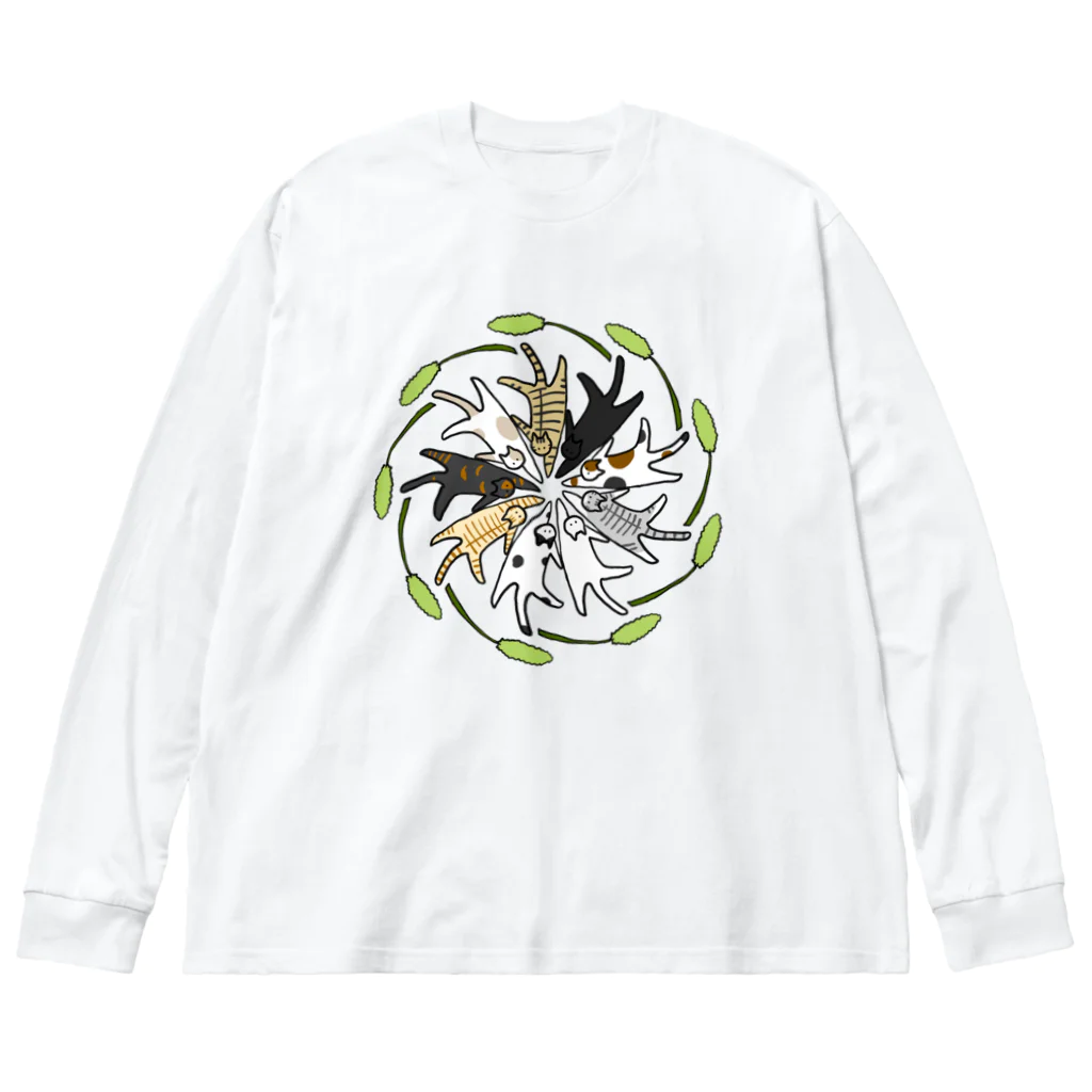 梅咲イラストワークの和猫じゃらし Big Long Sleeve T-Shirt