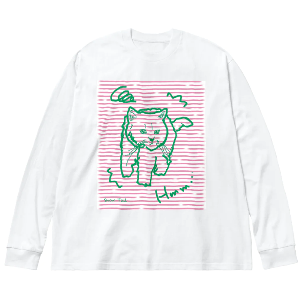 Snow Tailのふきげんにゃんこ ビッグシルエットロングスリーブTシャツ