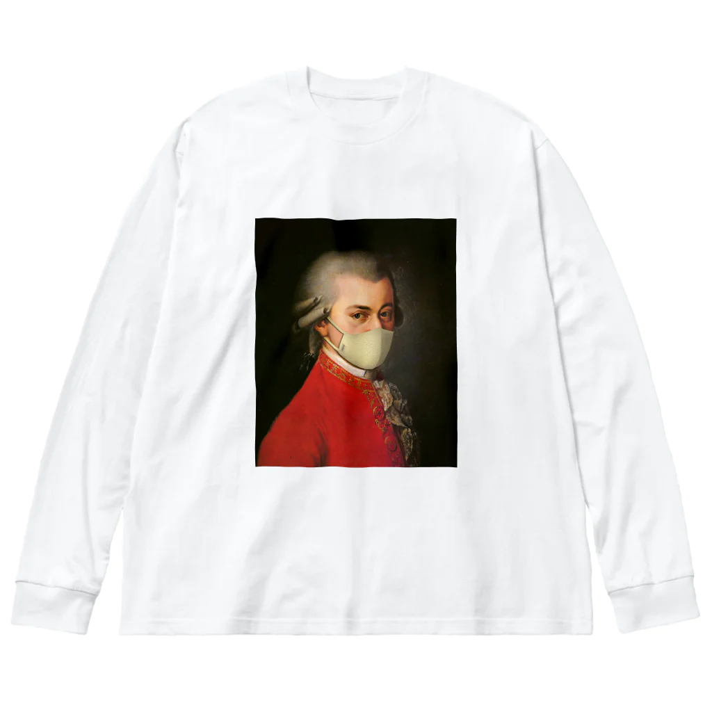 MOTU_Designのマスク　モーツァルト　 Mozart ビッグシルエットロングスリーブTシャツ