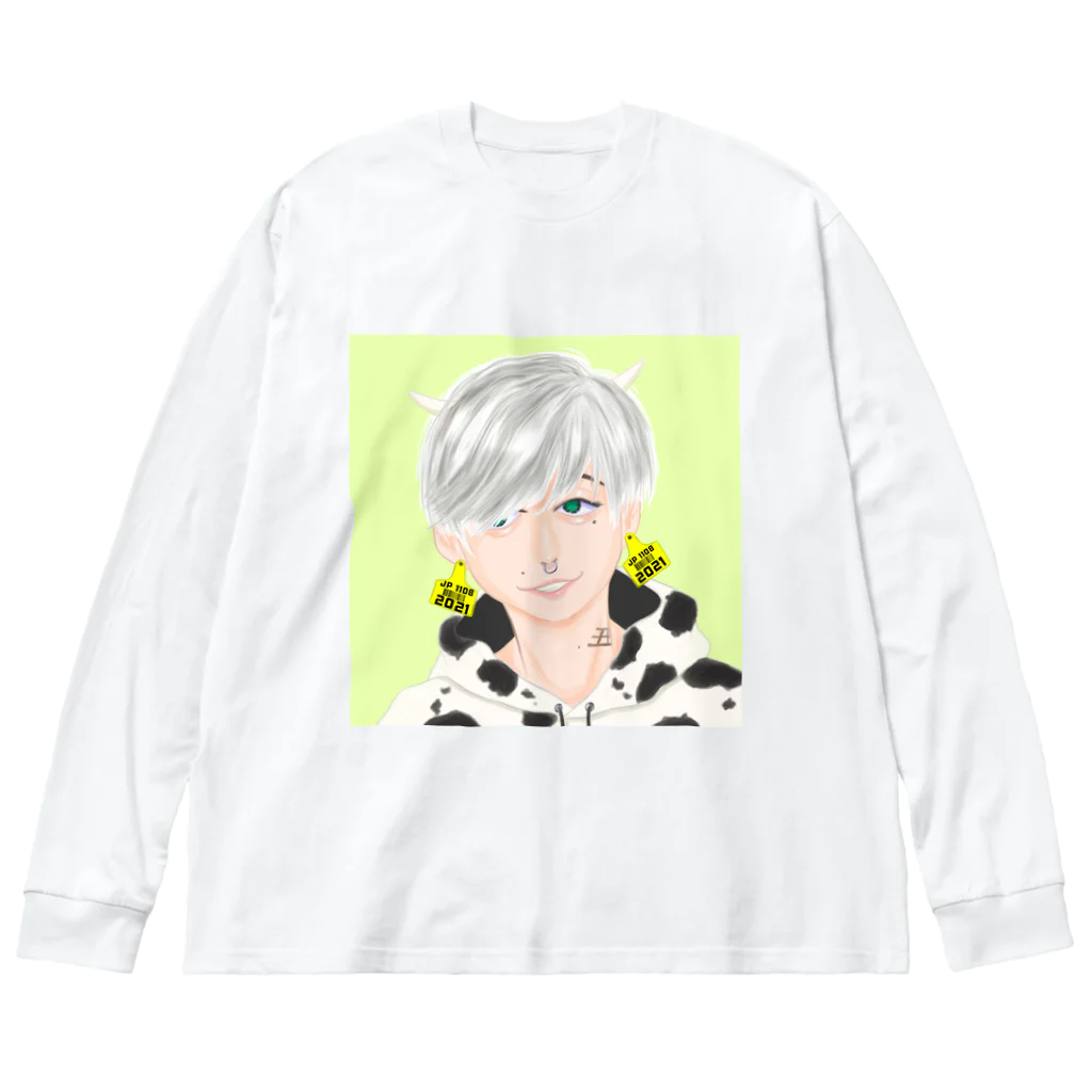 夜店の丑くん。 ビッグシルエットロングスリーブTシャツ