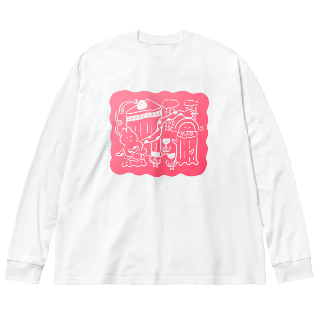 おかだひろみ の へんてこランドSHOPの昨日見た夢（グラデ〜ション） Big Long Sleeve T-Shirt