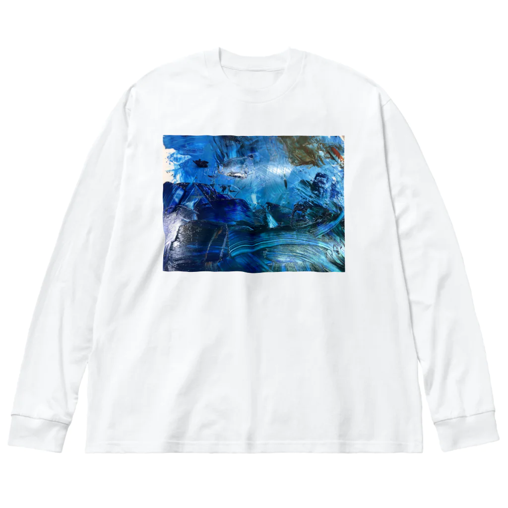 タナツキ商会のBLUE×ブルー×青 Big Long Sleeve T-Shirt