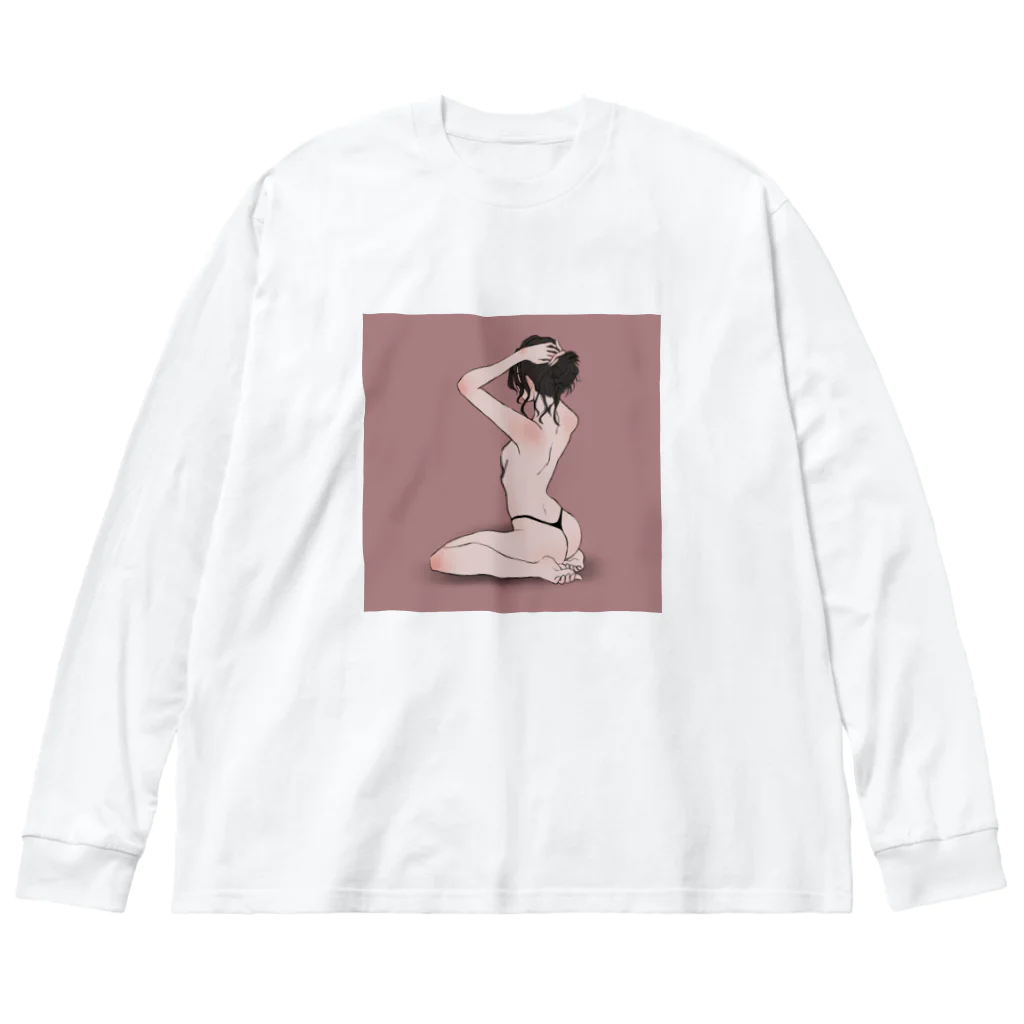 る箱の準備中の彼女 Big Long Sleeve T-Shirt