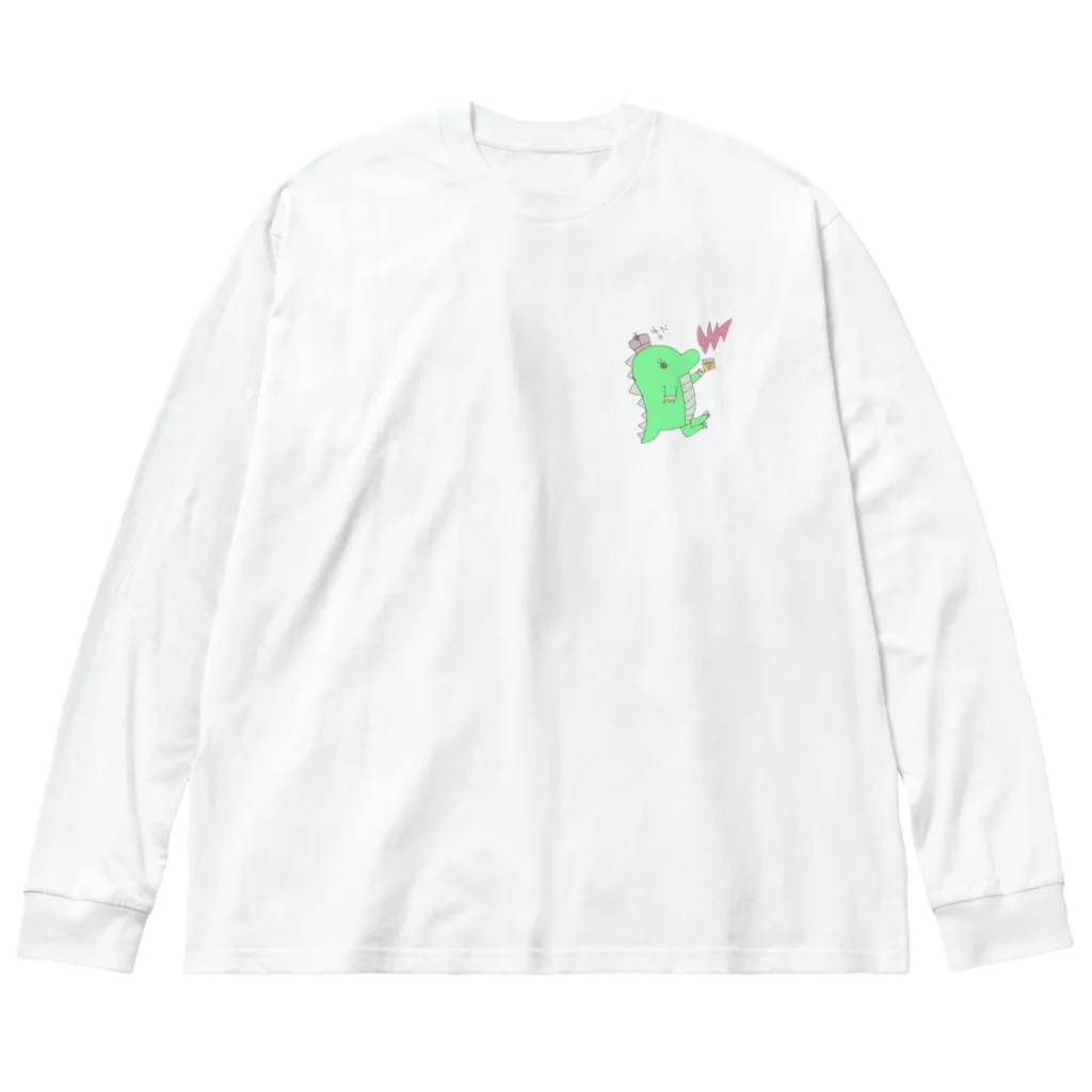 成瀬's SHOPの恐竜のきぃくん Big Long Sleeve T-Shirt