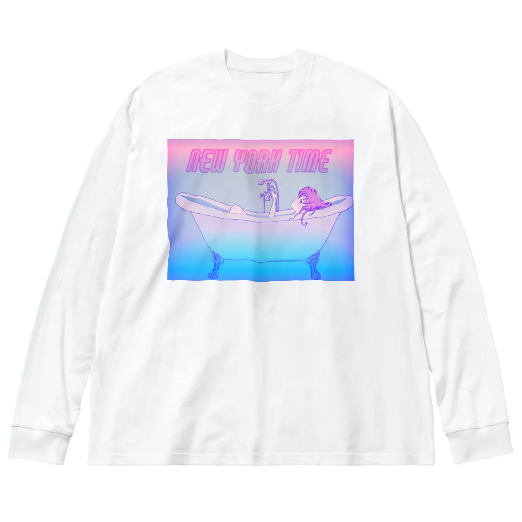 たゆたるのNEWYORK time(ピンク) Big Long Sleeve T-Shirt