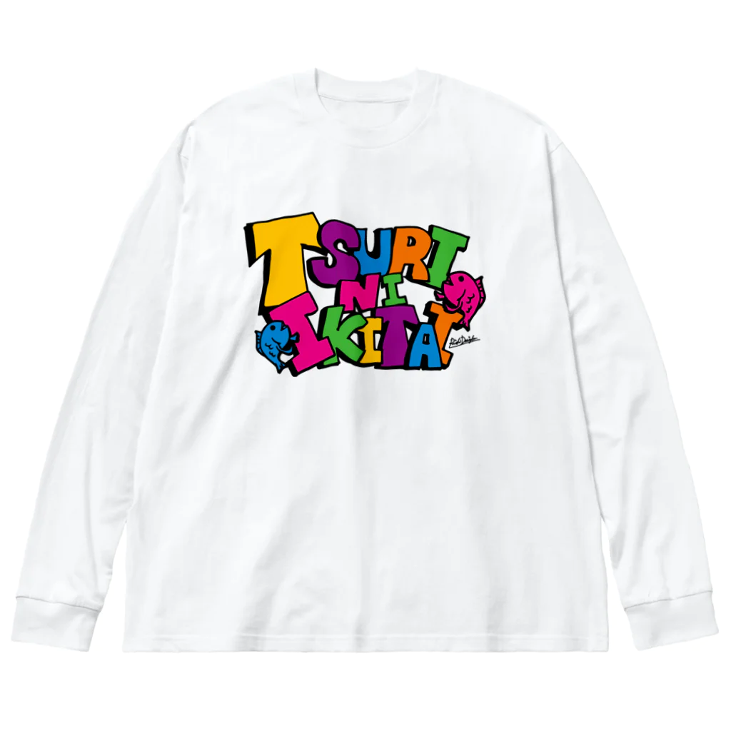 Riki Design (Okinwa Fishing style)のTSURINIIKITAI. Big Long Sleeve T-Shirt