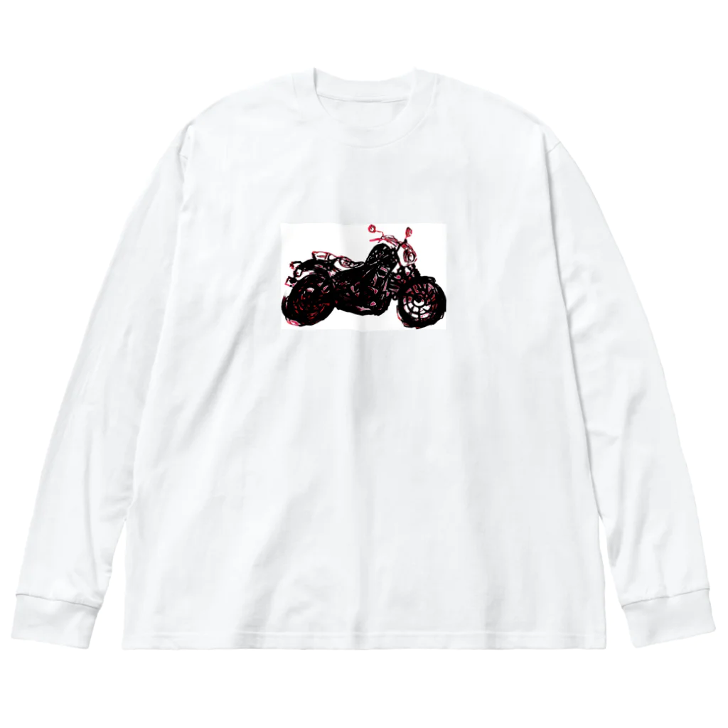 Amoliy のバイク乗り ビッグシルエットロングスリーブTシャツ