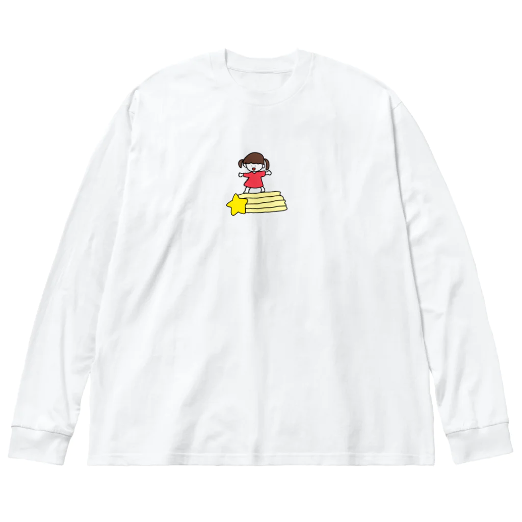 さかもとこのみのグッズやさんの流れ星と女の子 Big Long Sleeve T-Shirt