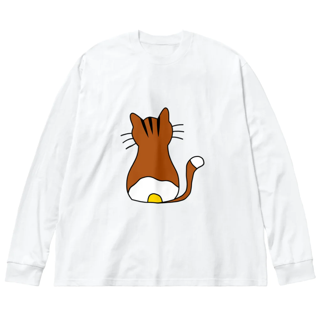 悩みの吐き捨て場　studio_X@stand.fmの目玉焼きトラ茶猫２ ビッグシルエットロングスリーブTシャツ