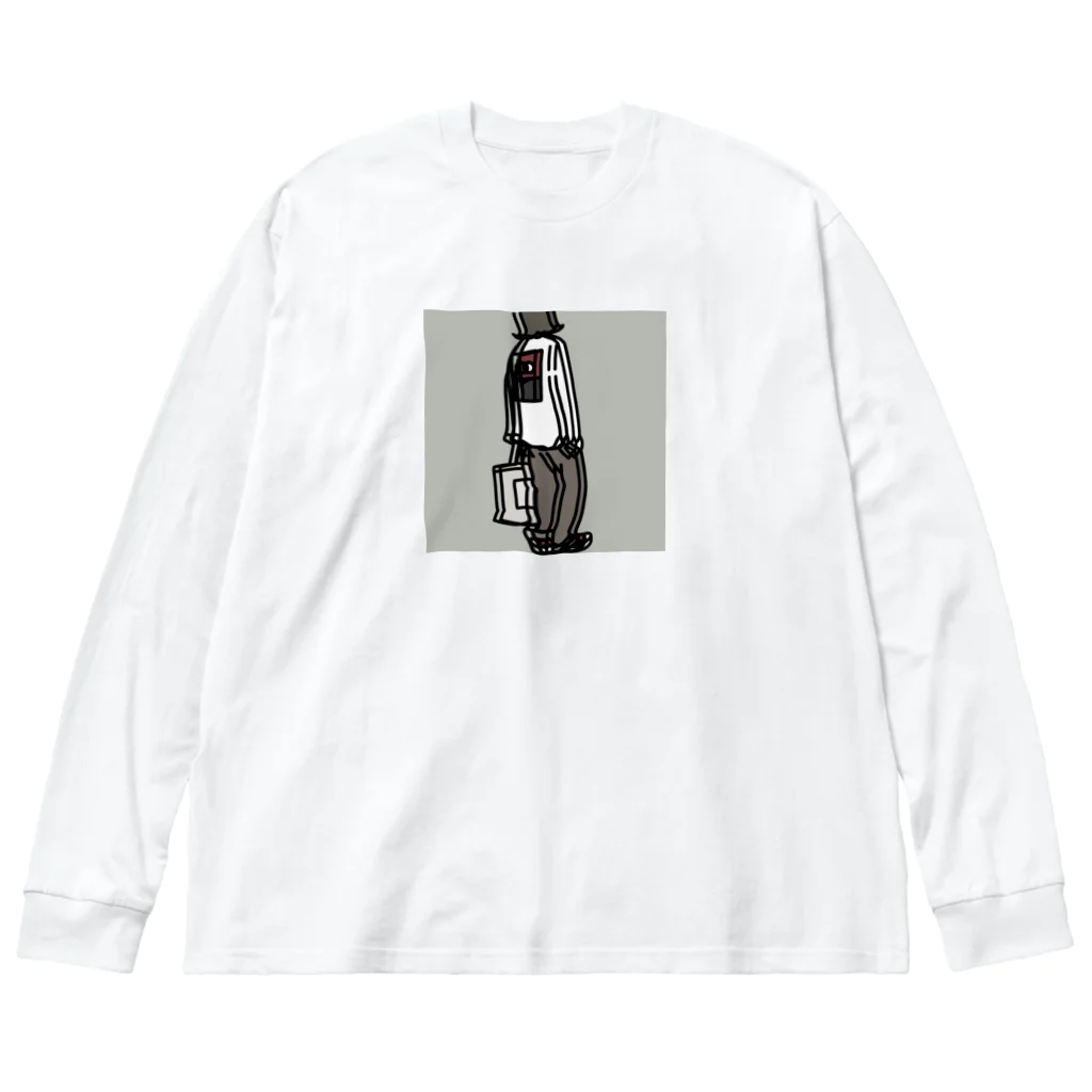 negの花札ガール Big Long Sleeve T-Shirt