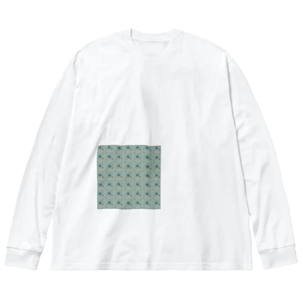 usagiの竜田川文様　モスグリーンベース Big Long Sleeve T-Shirt