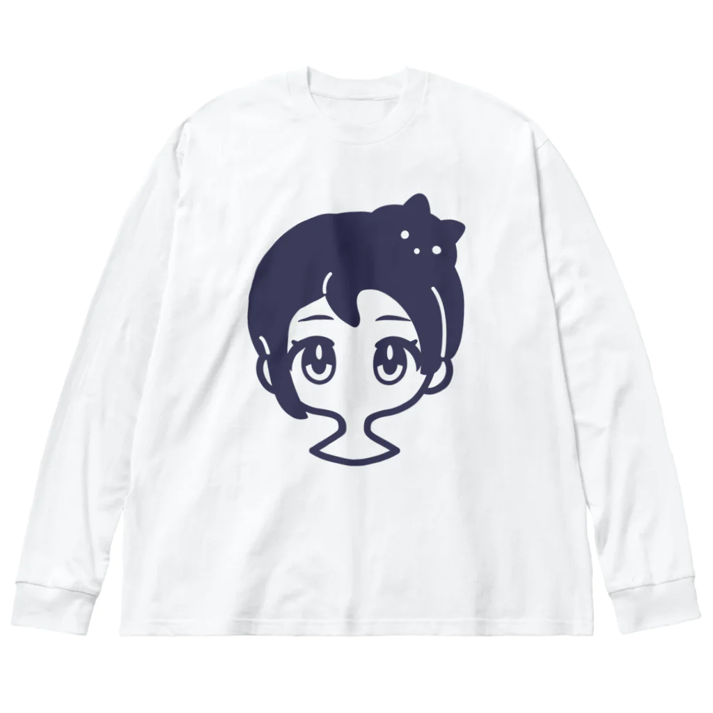 AI作家さむねこの作品集のクロネコアタマ Big Long Sleeve T-Shirt