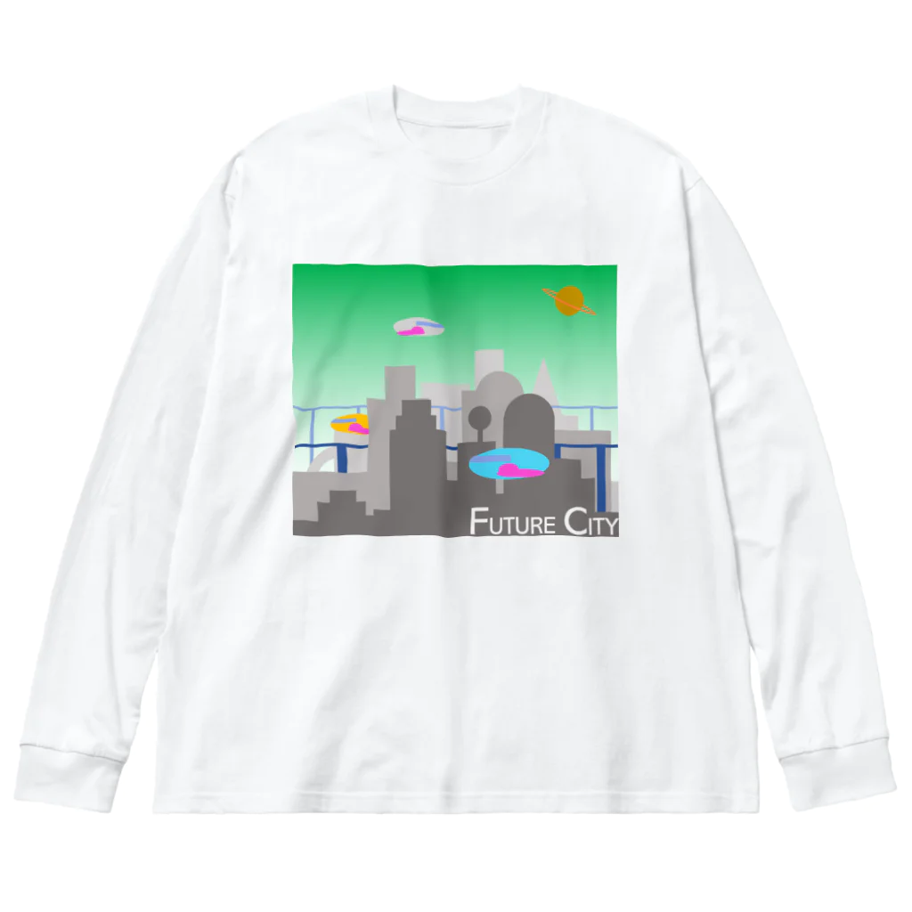 ピアンポン -phangpon-のFUTURE CITY（街並） ビッグシルエットロングスリーブTシャツ