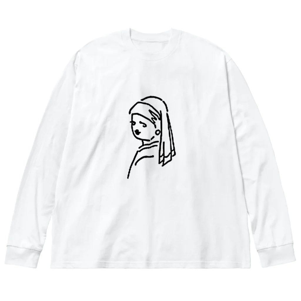 yotasoの真珠の耳飾りの少女 ビッグシルエットロングスリーブTシャツ