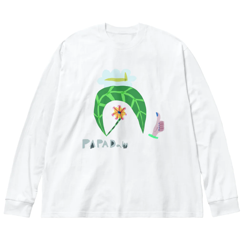 PAPADan【ぱぱだん】のดี ディ〜　タイ文字　花文字 Big Long Sleeve T-Shirt