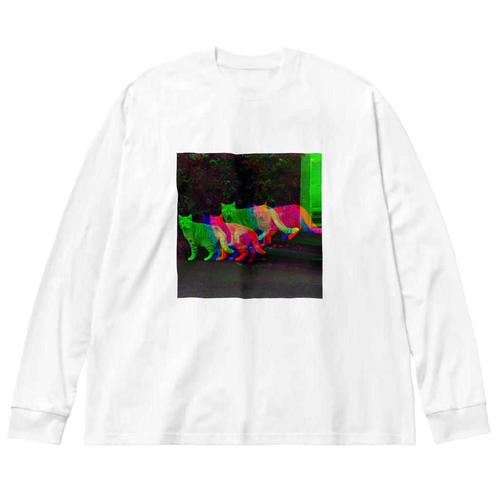 banikuの残像キャット Big Long Sleeve T-Shirt