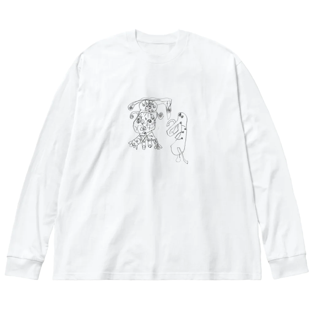 USA-PのロボB & とりロボ なかよし Big Long Sleeve T-Shirt