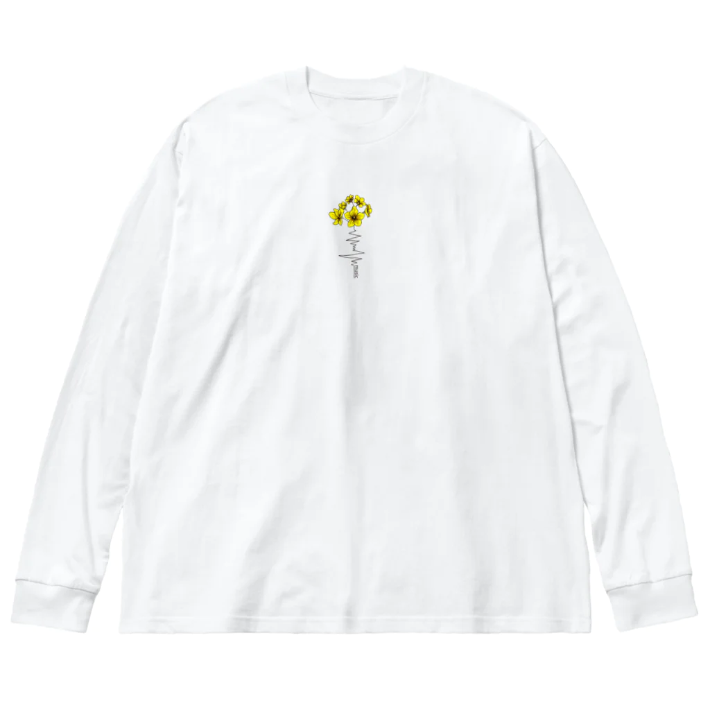 nowのmusic flower ビッグシルエットロングスリーブTシャツ