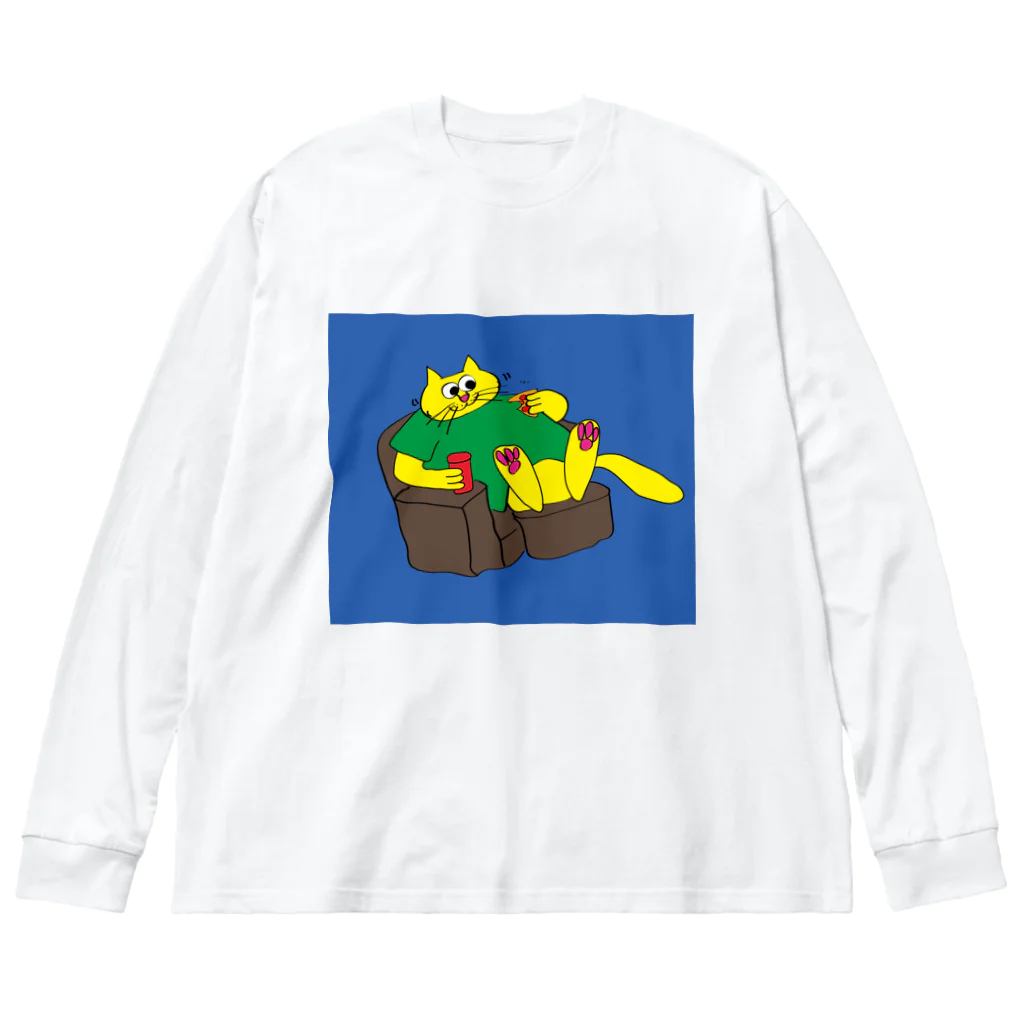 野良ブックストアーのピザ猫 Big Long Sleeve T-Shirt