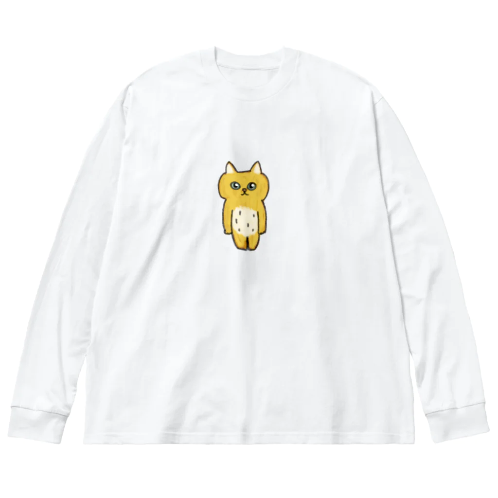 yuuhiのおみせのシュールなネコ ビッグシルエットロングスリーブTシャツ