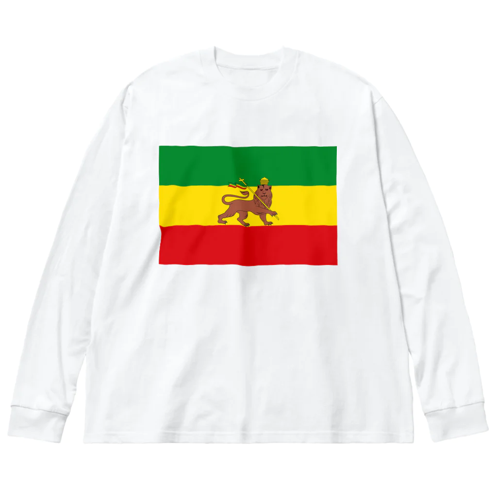 DRIPPEDのRASTAFARI LION FLAG-エチオピア帝国の国旗- Tシャツ Big Long Sleeve T-Shirt