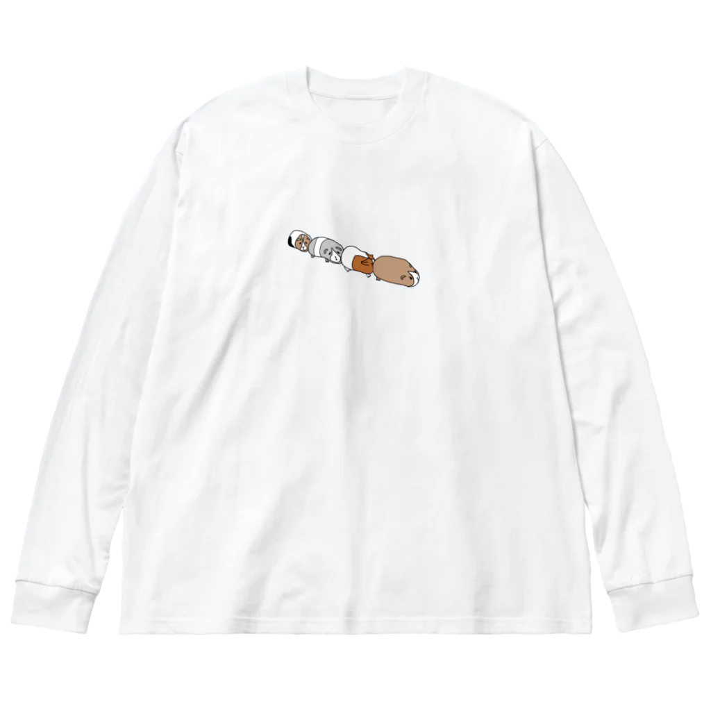 Yuki2222の渋滞モルモット ビッグシルエットロングスリーブTシャツ