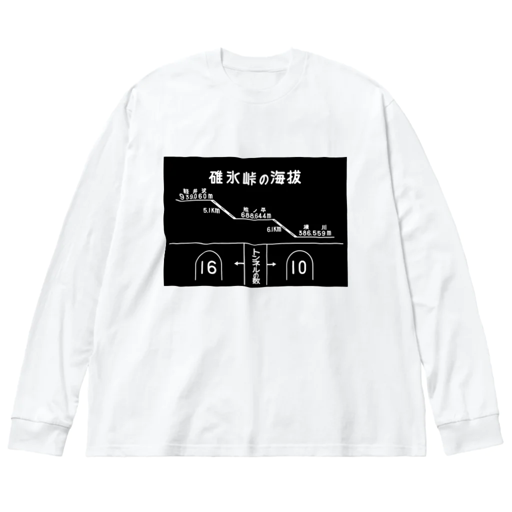 新商品PTオリジナルショップの熊ノ平駅観光案内看板グッズ ビッグシルエットロングスリーブTシャツ