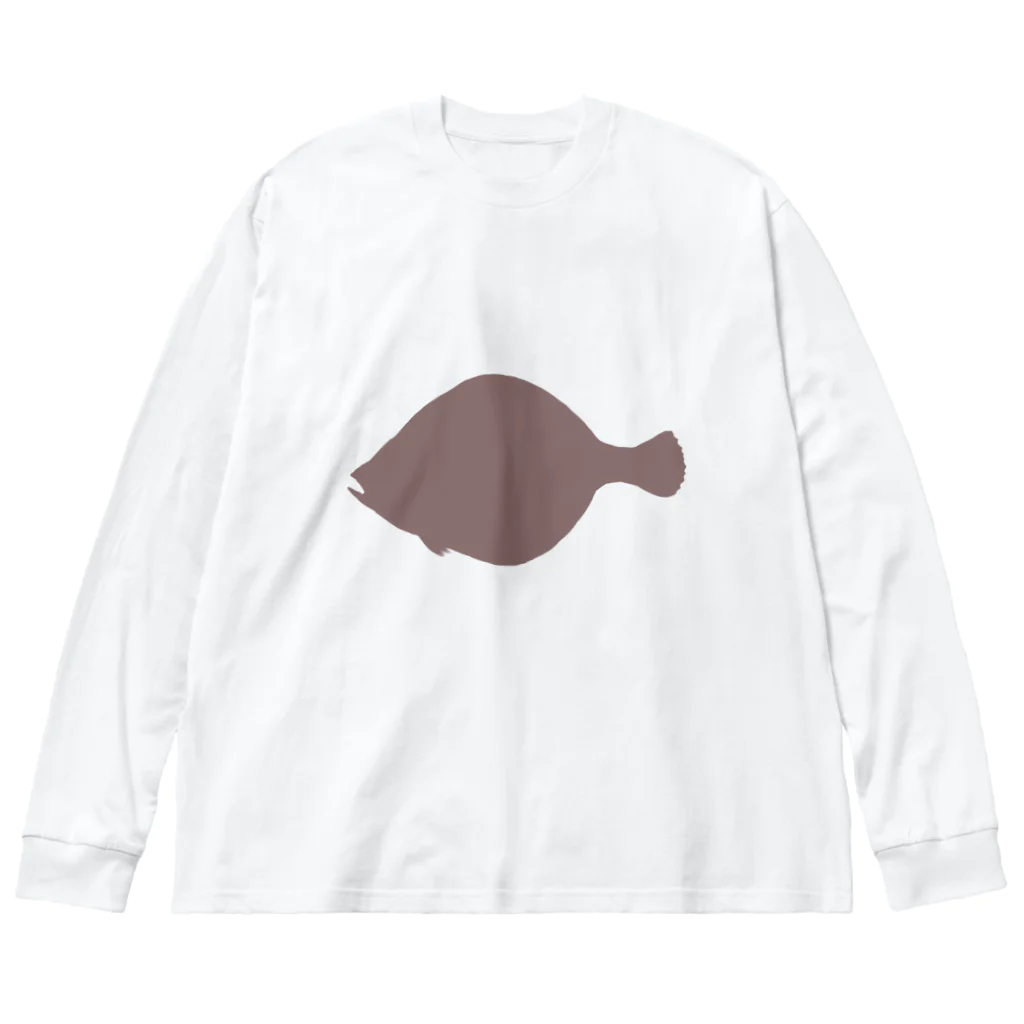 いくら丼のヒラメ　シルエット Big Long Sleeve T-Shirt