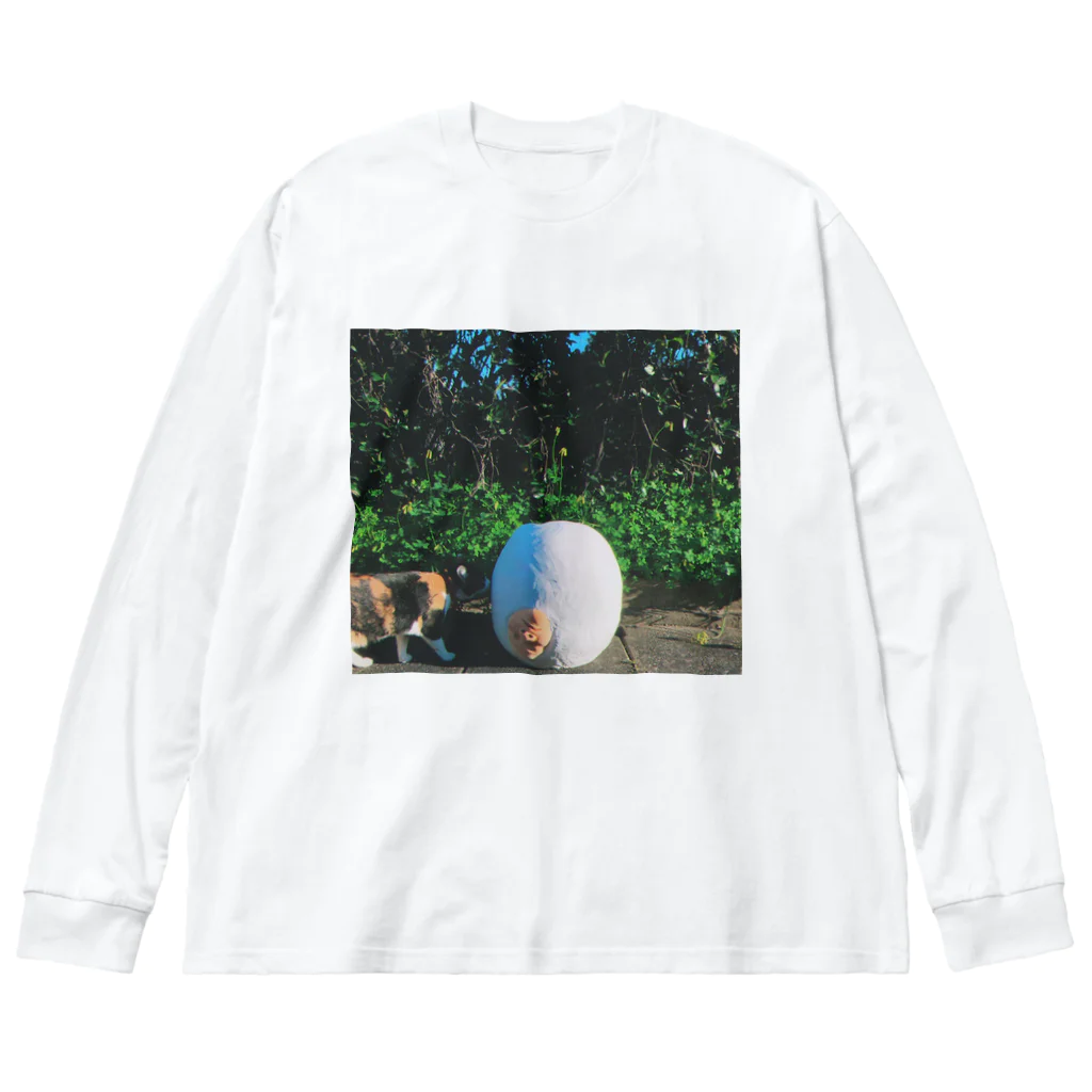 ノーライフノーマスクの猫と彫刻 Big Long Sleeve T-Shirt