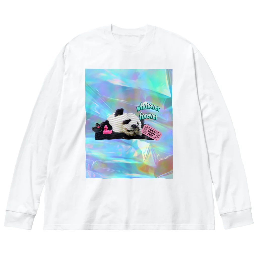 𝙈𝙊𝙈𝙊'𝙨 𝙎𝙝𝙤𝙥のホログラム & レトロpanda-02 ビッグシルエットロングスリーブTシャツ