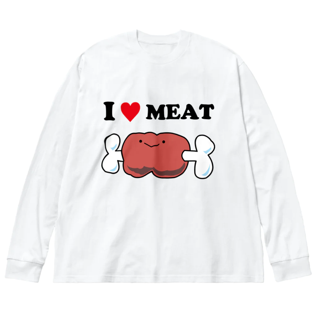 ゴロニャーのダサT屋さんのアイラブミート #肉の日 Big Long Sleeve T-Shirt