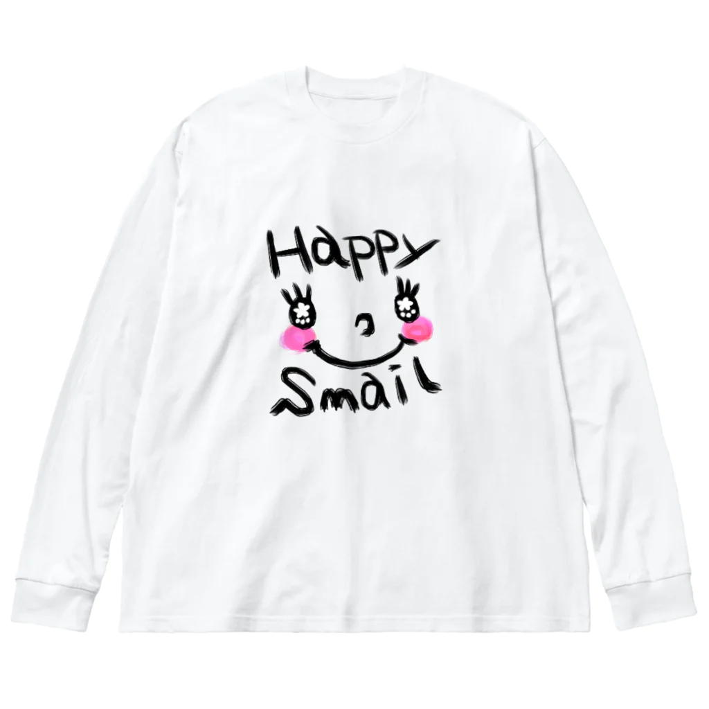 love8peace；MusicのHappyꕤSmile ビッグシルエットロングスリーブTシャツ