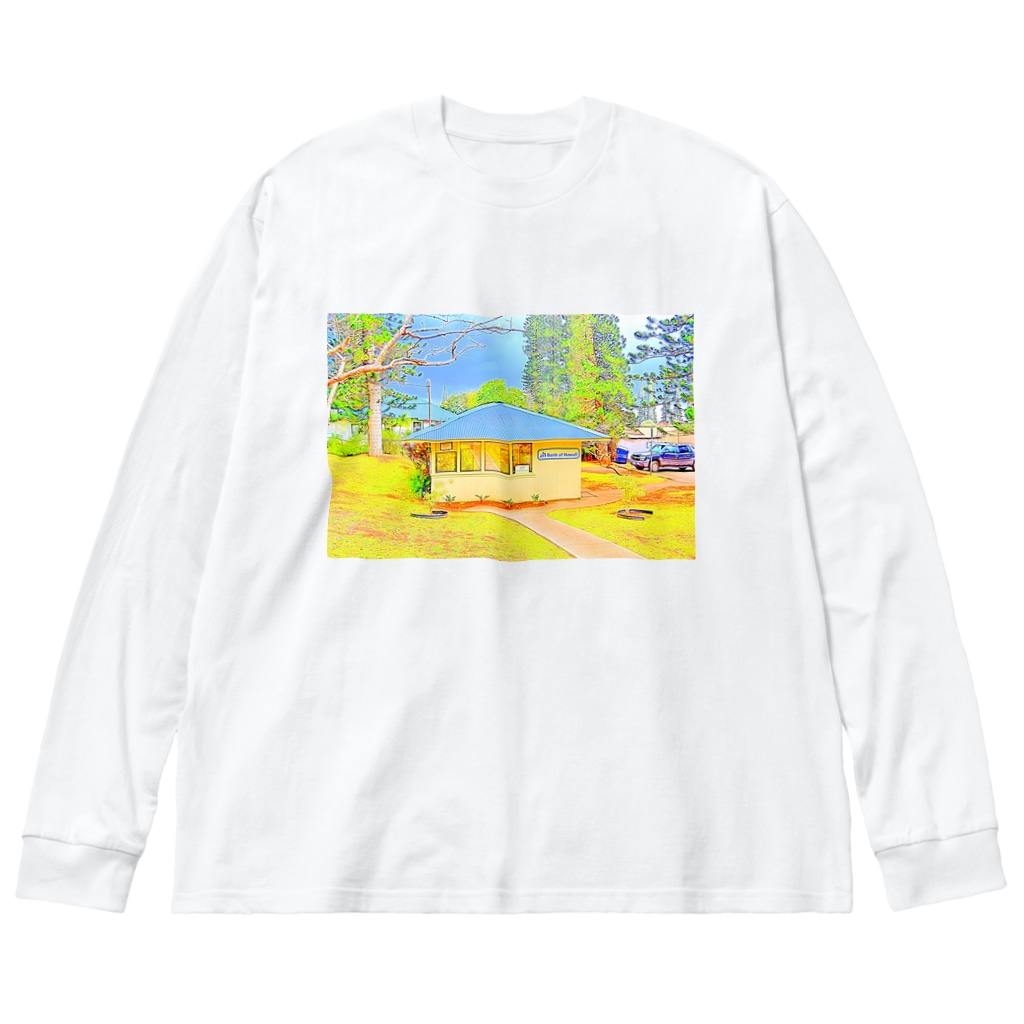 ラナイ島にある小さく可愛いbank Of Hawaii イラスト アロハ スタイル ハワイ Aloha Style Hawaii Hawaii Goods801 のビッグシルエットロングスリーブtシャツ通販 Suzuri スズリ