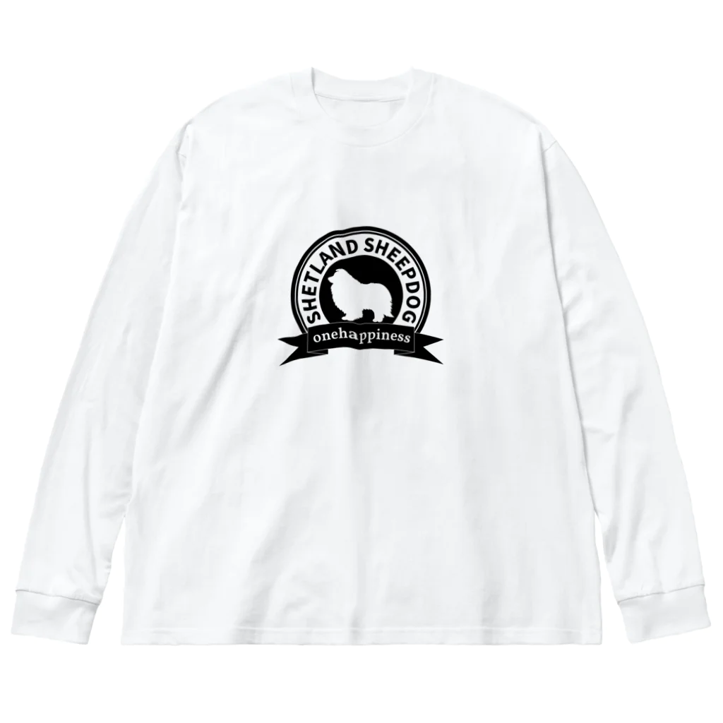 onehappinessのシェルティ シルエット　エンブレム2 ビッグシルエットロングスリーブTシャツ