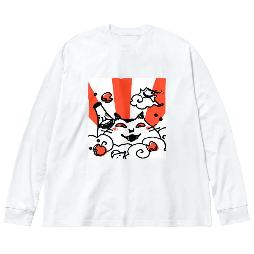 なまらやのねこ日の出 ビッグシルエットロングスリーブTシャツ