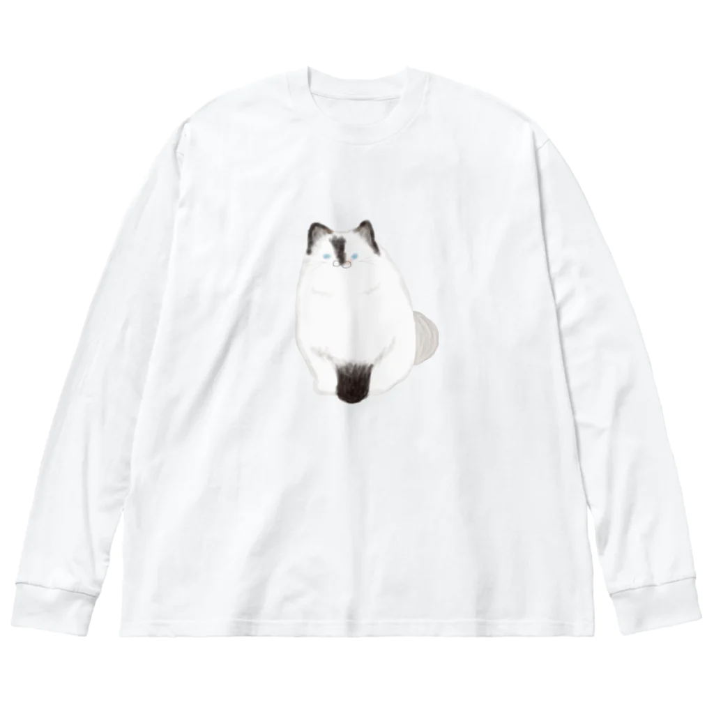 モナミモザの青い目の長毛猫 Big Long Sleeve T-Shirt