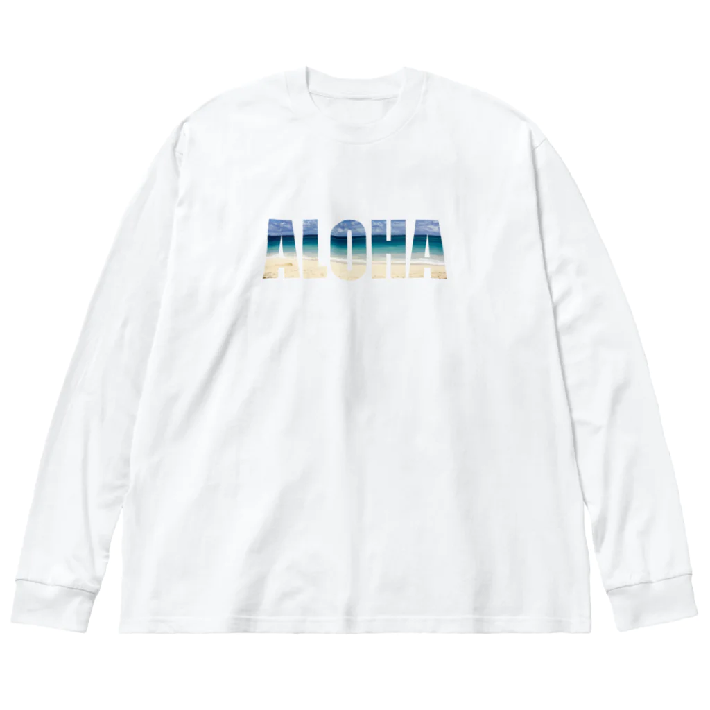 aloha808mahaloのALOHA × ビーチ＠ハワイ Big Long Sleeve T-Shirt
