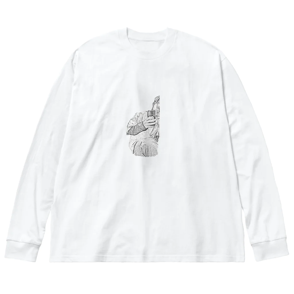 服好きの学生。のフロントプリントロンティ Big Long Sleeve T-Shirt