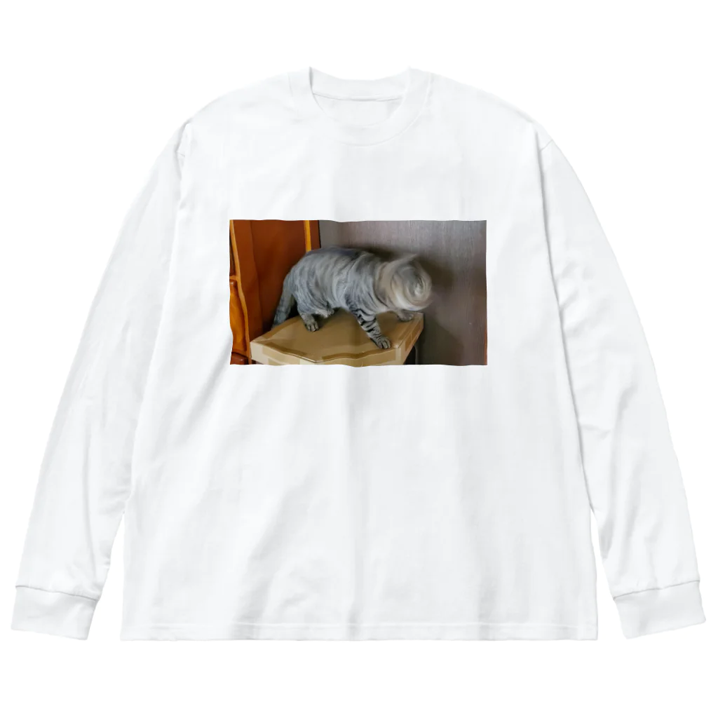 猫又雑貨店のあざ猫ドリルさん Big Long Sleeve T-Shirt