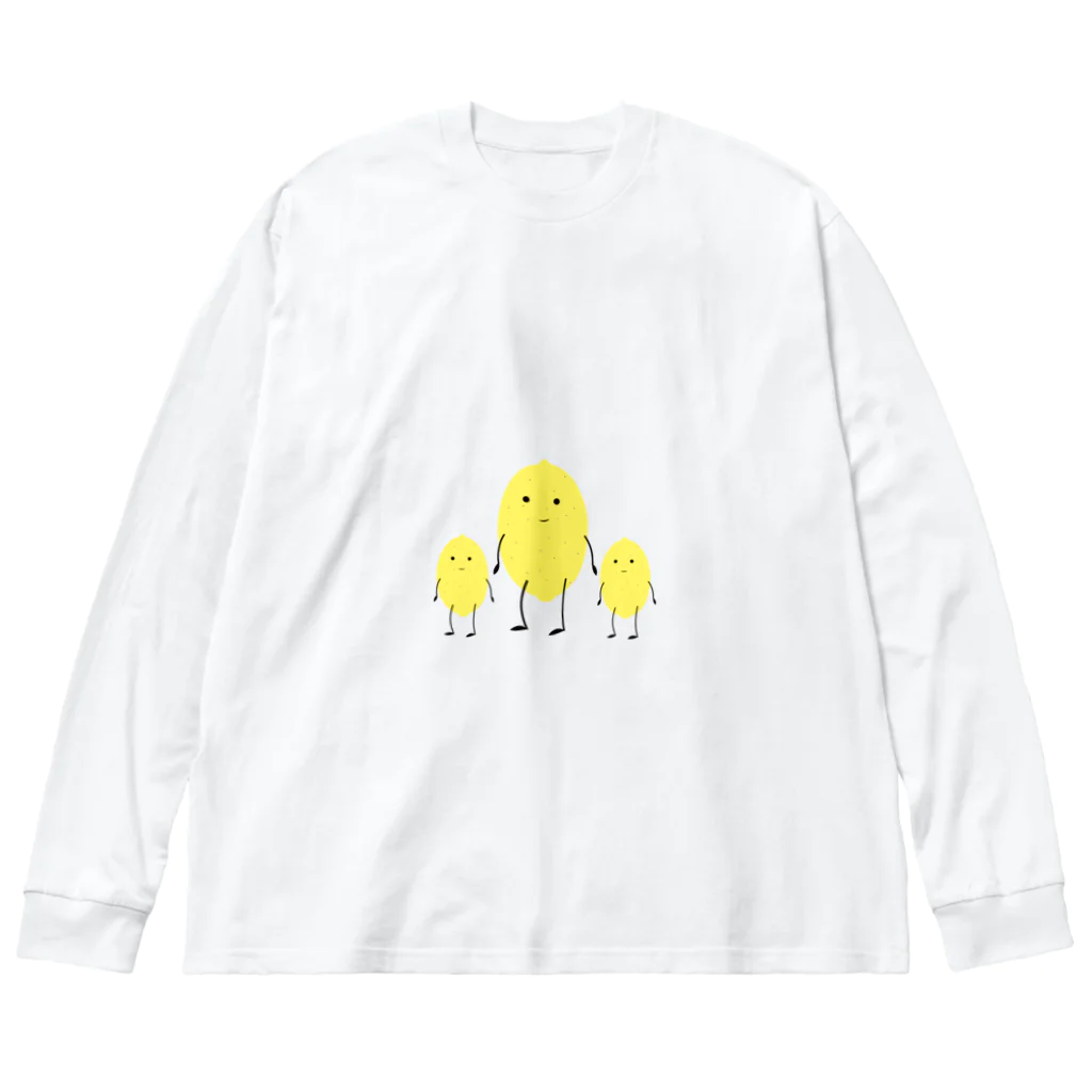 hichakoのレモン家族 루즈핏 롱 슬리브 티셔츠